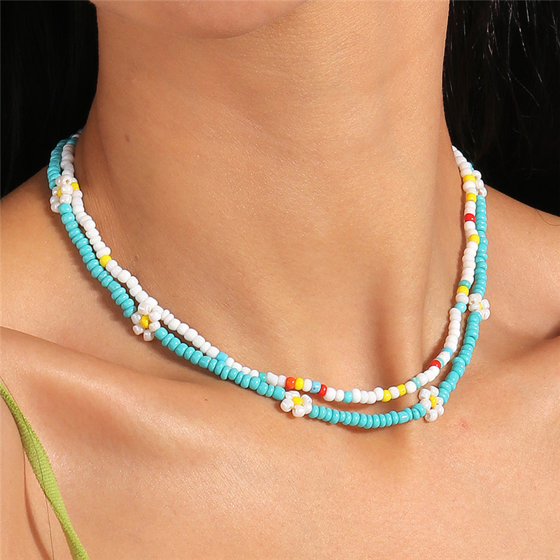 Kids Ethnic Fashion - Aihua-Bohemia Colar colorido para mulheres, pérolas,