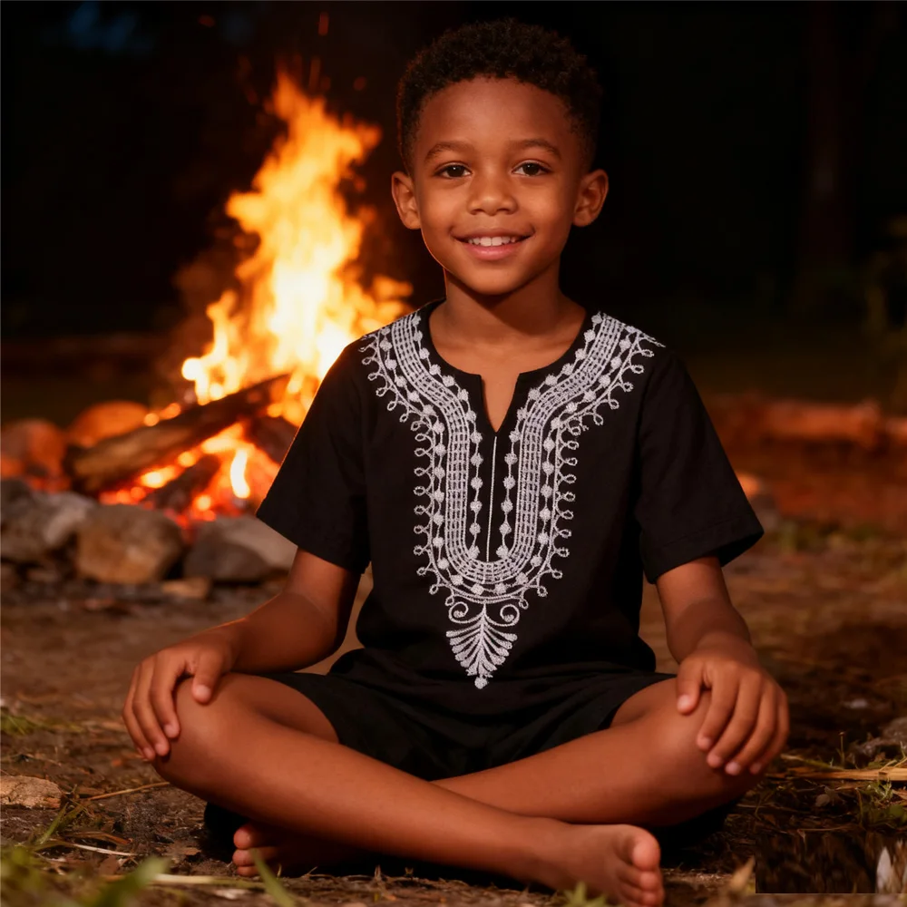 Kids Ethnic Fashion - Camisetas Étnicas Vintage para Meninos de