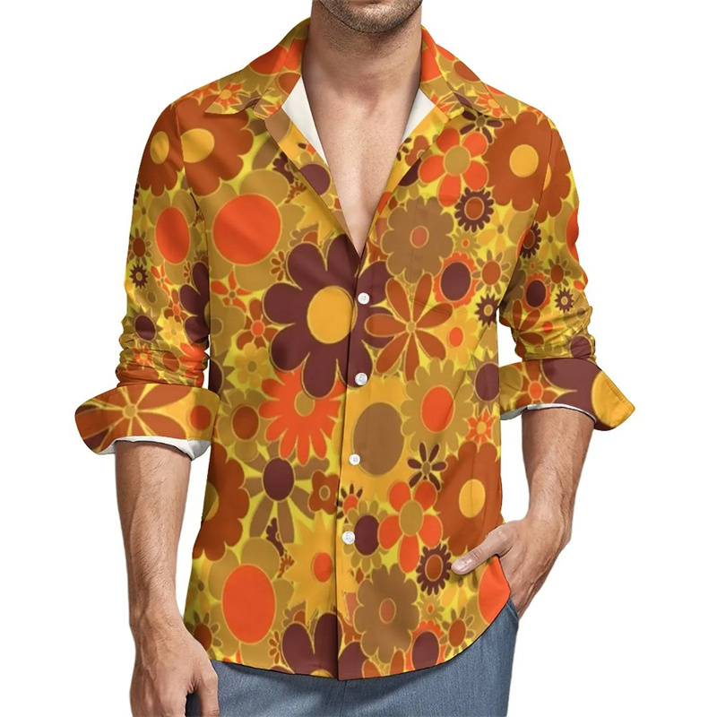 Kids Ethnic Fashion - Florais étnicos masculinos estampados camisas de