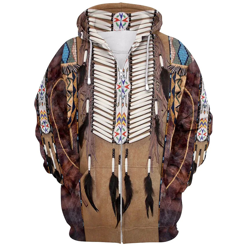 Fashion Ethnic Indian Clothing - Estilo étnico indiano impressão 3d zíper
