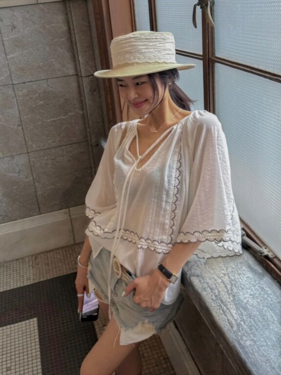 Ethnic Fusion Fashion - Top de Estilo Coreano com Patchwork