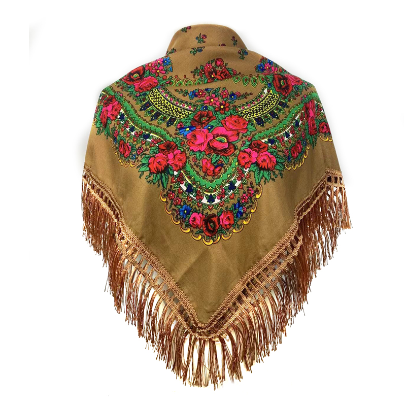 New Ethnic Fashion - Étnico franjas bandana babushka headwrap xale