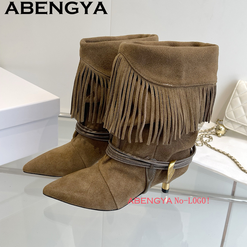 Camurça borda de couro borla d - Ethnic Fashion For Women avaliação e preço