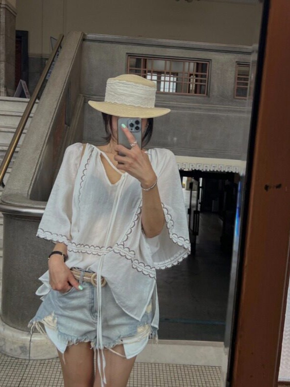 Top de Estilo Coreano com Patc - Ethnic Fusion Fashion avaliação e preço