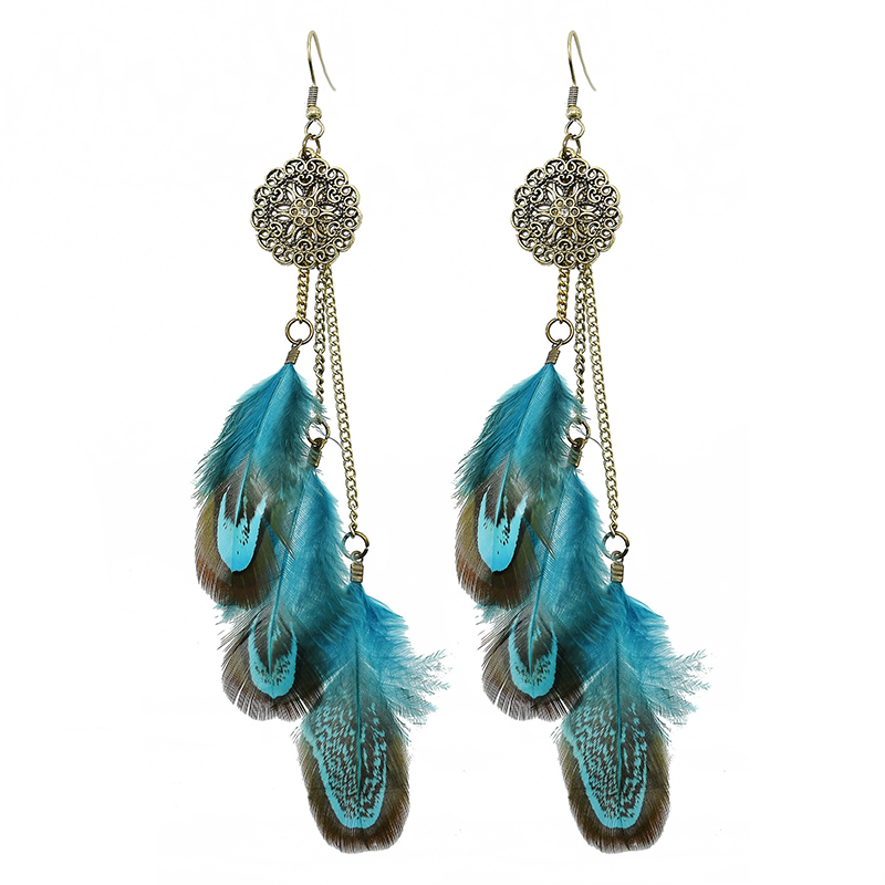 Brincos de penas boêmias para  - Ethnic Indian Fashion avaliação e preço